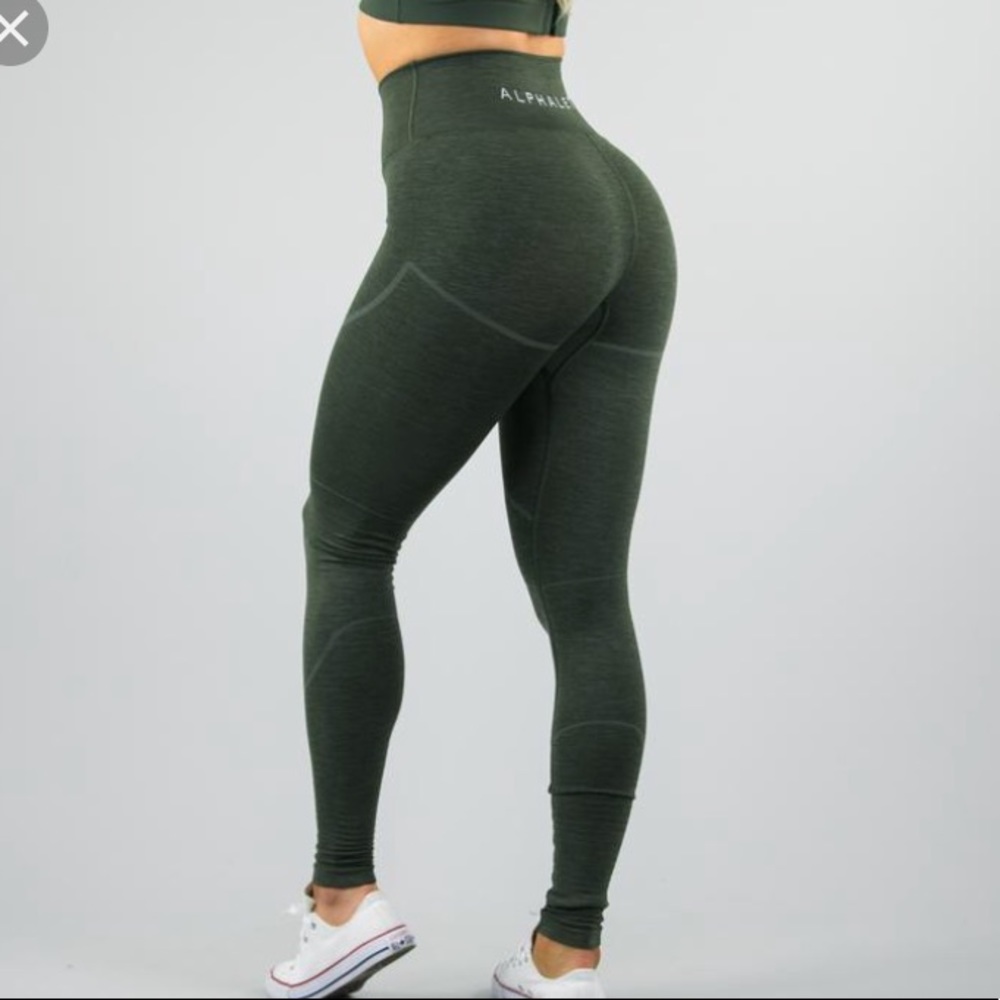 Alphalete revival leggings forest green.